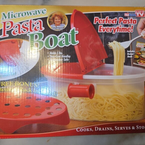 Microwave PASTA BOAT by Telebrands As Seen On TV Perfect Pasta Cooker Bowl NEW - Picture 1 of 6